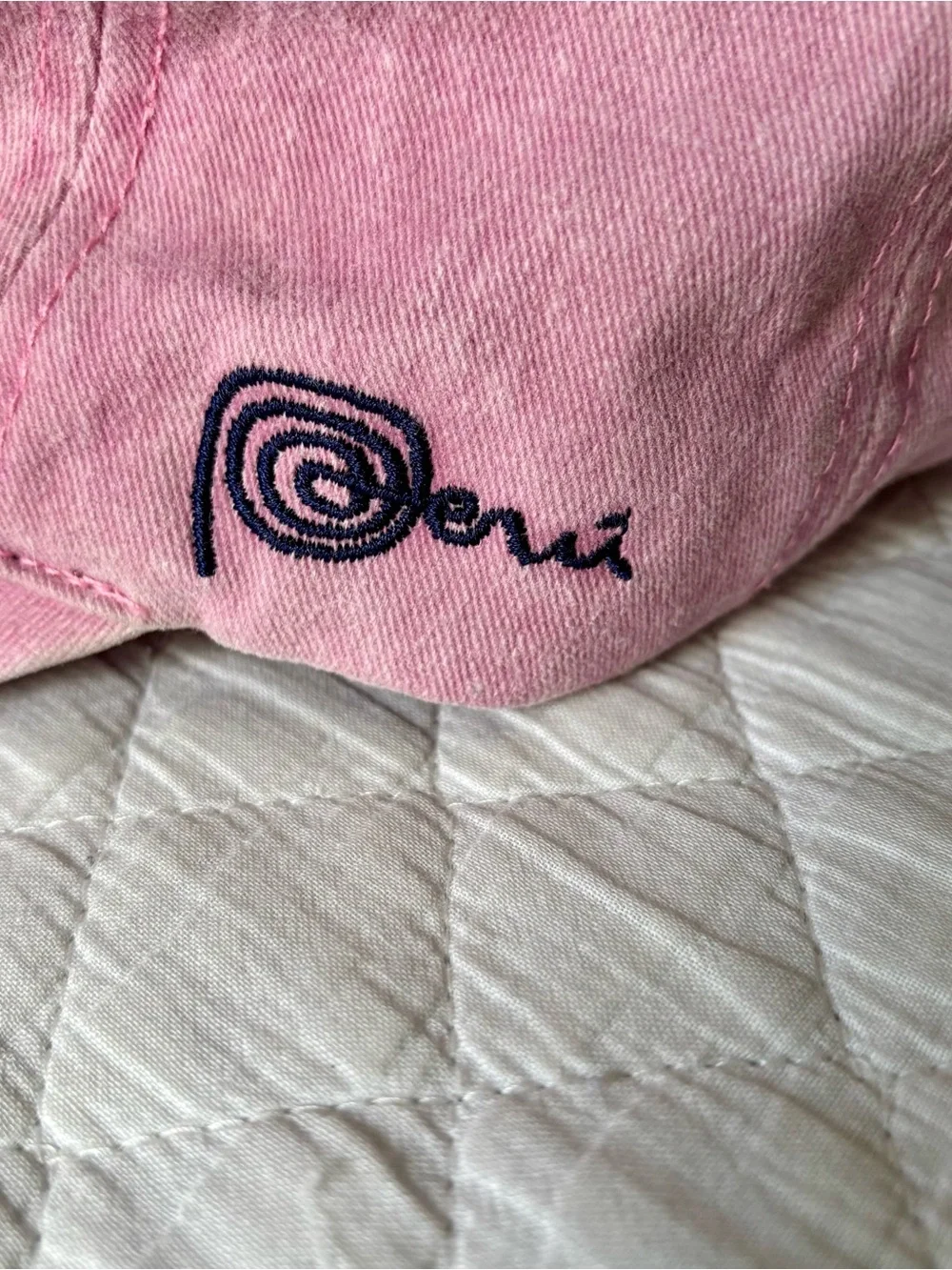 Pink Embroidered Llama Baseball Cap